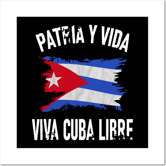 Cuba Libre Freedom Free Cuba Vintage Cuban Flag Wall Art by dyazagita